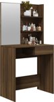 vidaXL Τουαλέτα με καθρέπτη, χρώμα καφέ δρυς, 74,5x40x141 cm