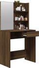 vidaXL Τουαλέτα με καθρέπτη, χρώμα καφέ δρυς, 74,5x40x141 cm