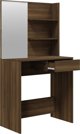 vidaXL Τουαλέτα με καθρέπτη, χρώμα καφέ δρυς, 74,5x40x141 cm