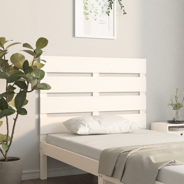 vidaXL Wezglowie lozka, biale, 90x3x80 cm, lite drewno sosnowe