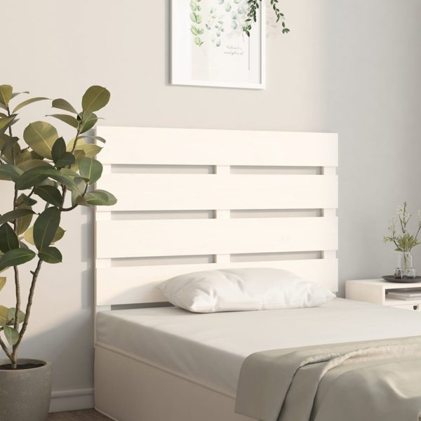 vidaXL Wezglowie lozka, biale, 90x3x80 cm, lite drewno sosnowe