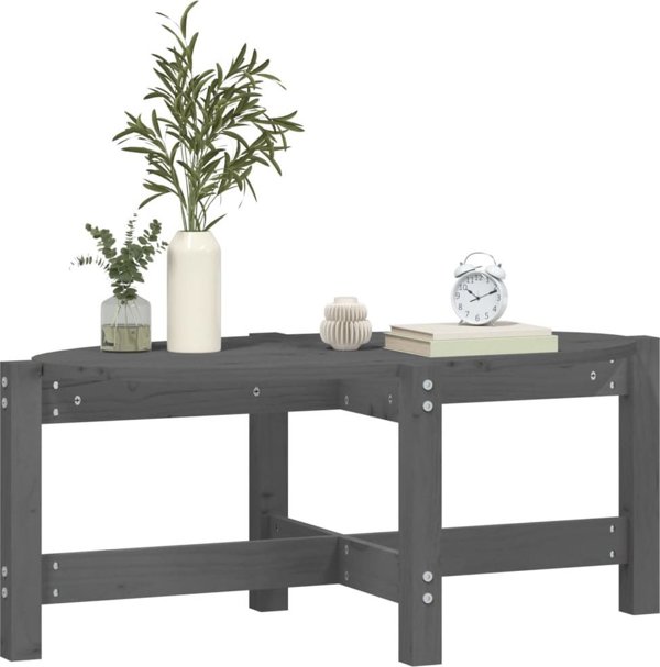 vidaXL vidaXL Stolik kawowy, szary, 87x48x35 cm, lite drewno sosnowe