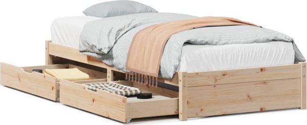 vidaXL Rama lozkou xwris strwma, 90x200 cm, lite drewno sosnowe