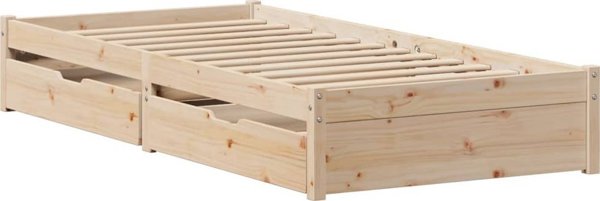 vidaXL Rama lozkou xwris strwma, 90x200 cm, lite drewno sosnowe
