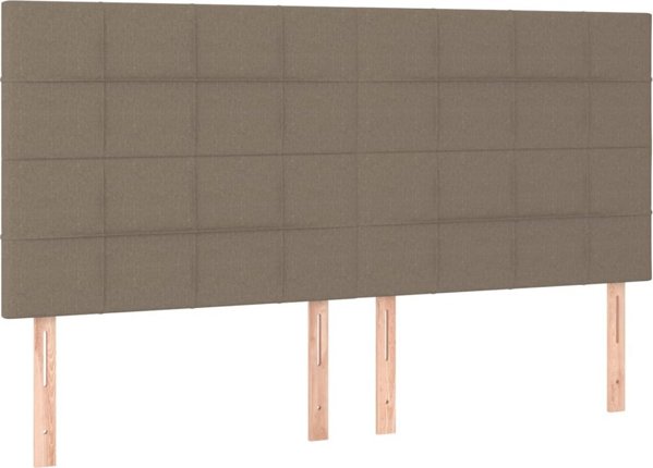 vidaXL Κεφαλαρία κρεβατιού, 4 τεμ., ταουπέ, 100x5x78/88 cm, ύφασμα