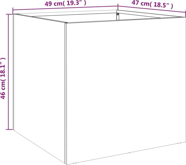 vidaXL Donice 2 szt. srebrne 49x47x46 cm galwanizowana stal