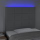 vidaXL Προσκέφαλος κρεβατιού με LED, ανοιχτό γκρι, 100x5x118/128 cm, ύφασμα