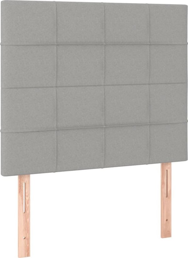 vidaXL Προσκέφαλος κρεβατιού με LED, ανοιχτό γκρι, 100x5x118/128 cm, ύφασμα