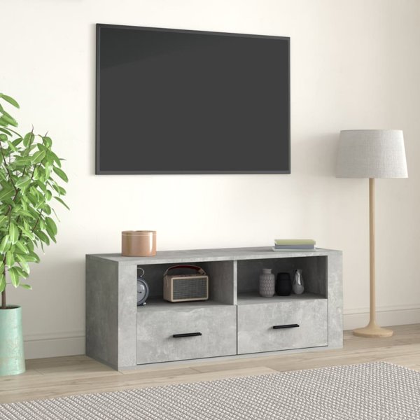 Κονσόλα TV της vidaXL σε σκούρο γκρι μπετόν 100x35x40 cm
