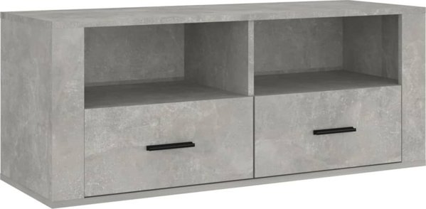 Κονσόλα TV της vidaXL σε σκούρο γκρι μπετόν 100x35x40 cm