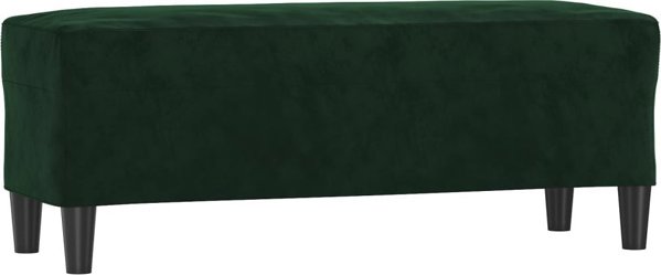 vidaXL Πάγκος, σκούρο πράσινο, 100x35x41 εκ., επενδεδυμένος με βελούδο