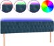 vidaXL Κεφαλάρι κρεβατιού με LED, σκούρο μπλε, 200x7x78/88 cm, βελούδο