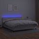 vidaXL Lozko kontynentalne z materacem i LED, biala ekoskora 180x200 cm
