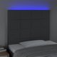 vidaXL Zaglowek do lozka me LED, skourogry, 80x5x118/128 cm, tkanina