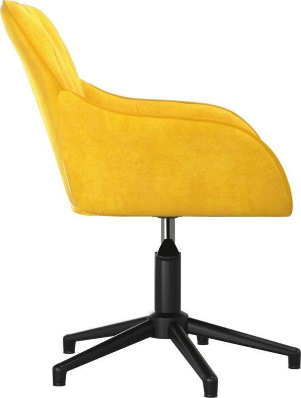 vidaXL Περιστρεφόμενα τραπεζαρία καρέκλες, 2 τεμ., κίτρινες, βελούδινες