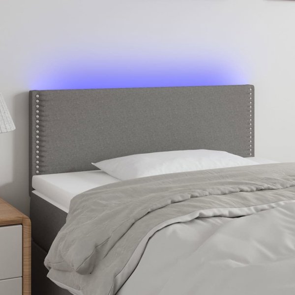 vidaXL Zaglowek do lietka me LED, cimenszary, 80x5x78/88 cm, tkanina