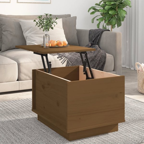 vidaXL Τραπέζι Καφέ, Μέλι Καφέ, 40x50x35 εκ., Μασίφ Πεύκο