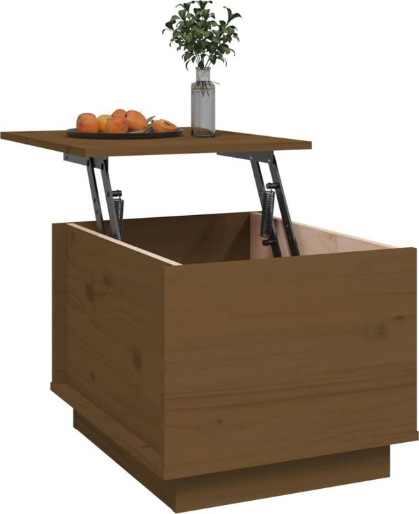 vidaXL Τραπέζι Καφέ, Μέλι Καφέ, 40x50x35 εκ., Μασίφ Πεύκο