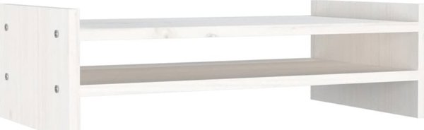 vidaXL Βάση οθόνης, λευκή, 50x27x15 εκ., μασίφ πεύκο
