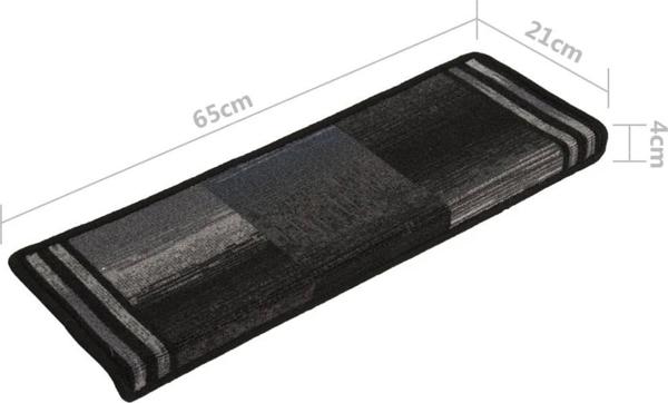 vidaXL Αυτοκόλλητες λωρίδες για σκαλοπάτια, 10 τεμ., 65x25 cm, μαύρο-γκρι