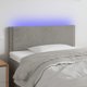 vidaXL Κεφαλάρι για κρεβάτι με LED, ανοιχτό γκρι, 100x5x78/88 cm, βελούδο