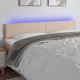 vidaXL Κεφαλάρι κρεβατιού με LED, καπουτσίνο, 200x5x78/88 cm, δέρμα eco