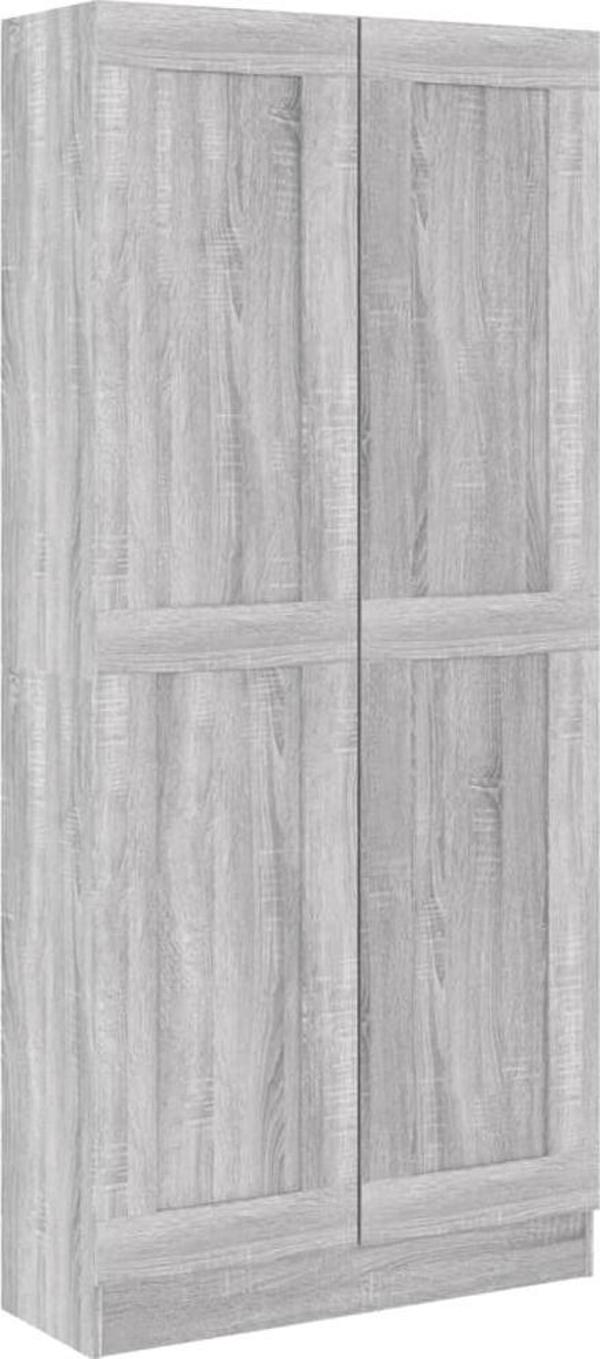 vidaXL Ντουλάπι για βιβλία, γκρι δρυς Sonoma, 82,5x30,5x185,5 εκ.