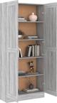 vidaXL Ντουλάπι για βιβλία, γκρι δρυς Sonoma, 82,5x30,5x185,5 εκ.