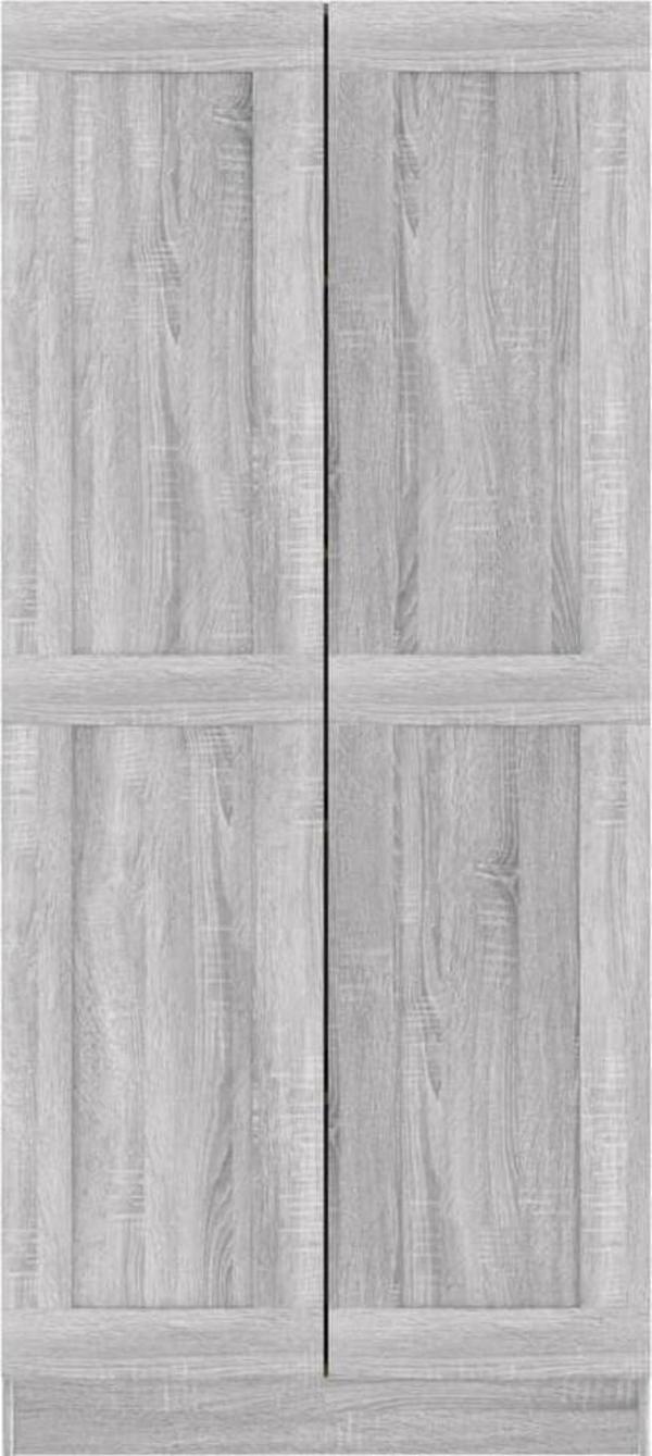 vidaXL Ντουλάπι για βιβλία, γκρι δρυς Sonoma, 82,5x30,5x185,5 εκ.