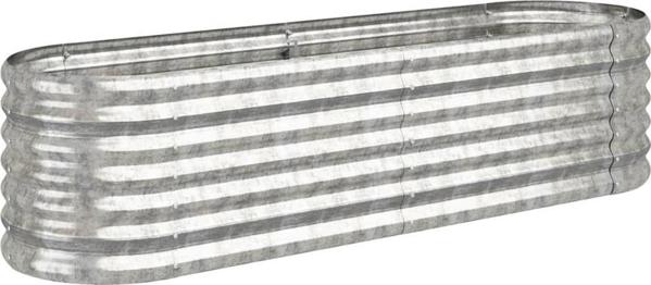 vidaXL vidaXL Donica ogrodowa, malowana proszkowo stal, 152x40x36 cm, srebrna