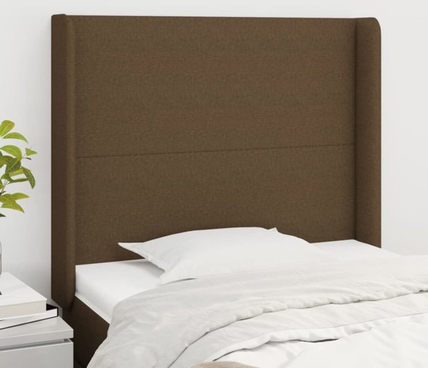 vidaXL Zaglowek uszak, ciemnobrazowy, 83x16x118/128 cm, tkanina