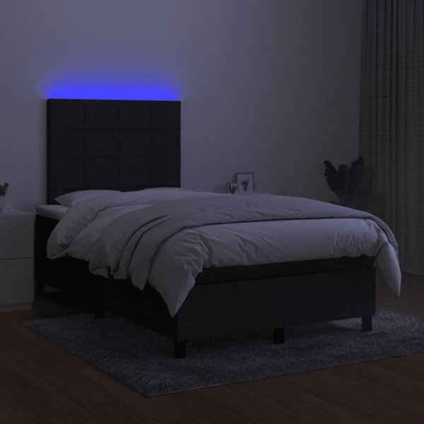vidaXL Λουτζκο κοντινενταλ με στρωμα, μαύρο, 120x200 cm, ύφασμα