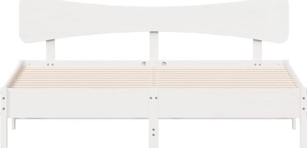 vidaXL Σκελετός κρεβατιού χωρίς στρώμα, λευκό, 160x200 cm, μασίφ πεύκο