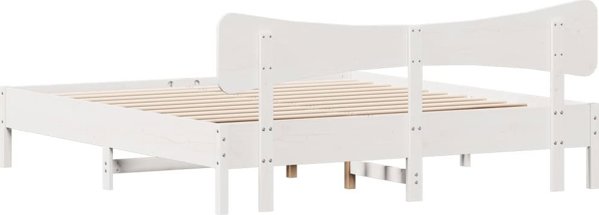 vidaXL Σκελετός κρεβατιού χωρίς στρώμα, λευκό, 160x200 cm, μασίφ πεύκο