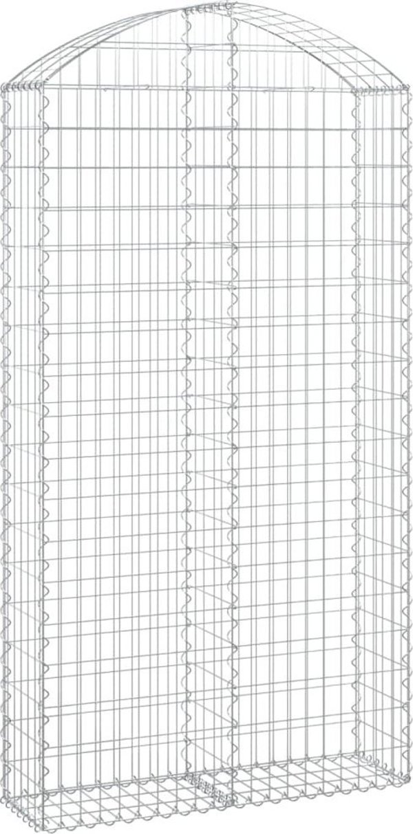 vidaXL Καμπυλωτός καλάθι gabion 100x30x180/200 cm, γαλβανισμένο σίδερο