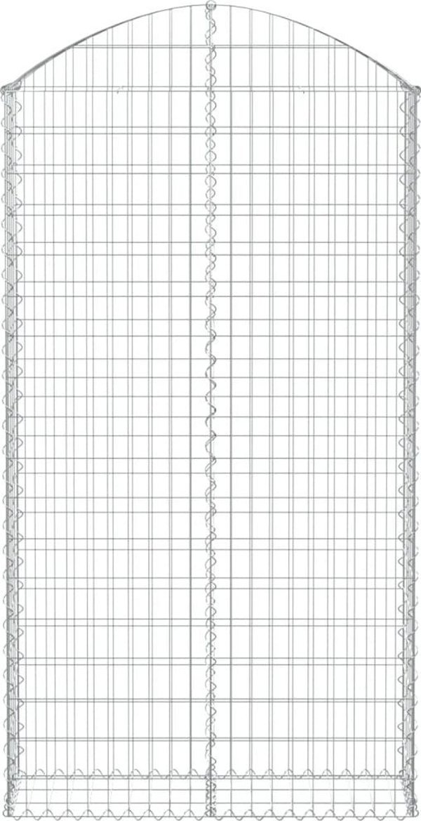 vidaXL Καμπυλωτός καλάθι gabion 100x30x180/200 cm, γαλβανισμένο σίδερο
