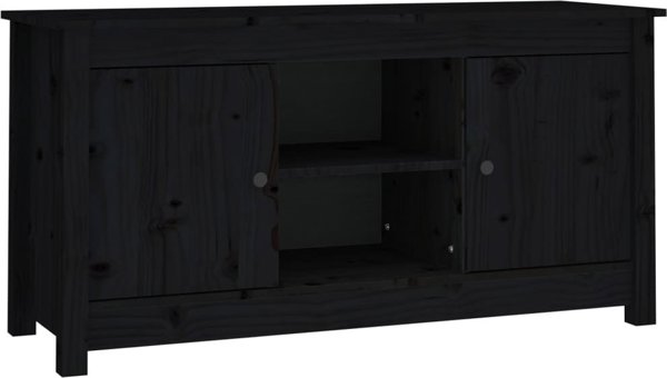 vidaXL Szafka telewizyjna, czarna, 103x36,5x52 cm, drewno sosnowe