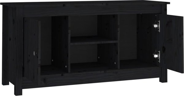 vidaXL Szafka telewizyjna, czarna, 103x36,5x52 cm, drewno sosnowe