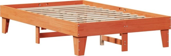 vidaXL Rama κρεβατιού 120x200 cm από μασίφ πεύκο βανίλια καφέ χωρίς στρώμα