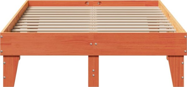 vidaXL Rama κρεβατιού 120x200 cm από μασίφ πεύκο βανίλια καφέ χωρίς στρώμα