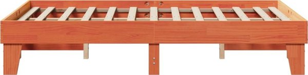 vidaXL Rama κρεβατιού 120x200 cm από μασίφ πεύκο βανίλια καφέ χωρίς στρώμα
