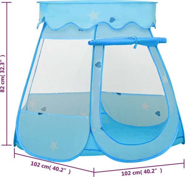 vidaXL vidaXL Namiot do zabawy dla dzieci, niebieski, 102x102x82 cm