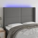 vidaXL Zaglowek do lozka z LED, ciemnoszary, 147x16x118/128 cm, tkanina