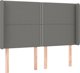 vidaXL Zaglowek do lozka z LED, ciemnoszary, 147x16x118/128 cm, tkanina