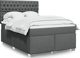 vidaXL Κρεβάτι Continental με στρώμα, σκούρο γκρι ύφασμα, 140x200 cm