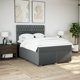 vidaXL Κρεβάτι Continental με στρώμα, σκούρο γκρι ύφασμα, 140x200 cm