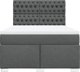 vidaXL Κρεβάτι Continental με στρώμα, σκούρο γκρι ύφασμα, 140x200 cm