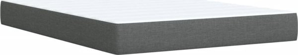 vidaXL Κρεβάτι Continental με στρώμα, σκούρο γκρι ύφασμα, 140x200 cm