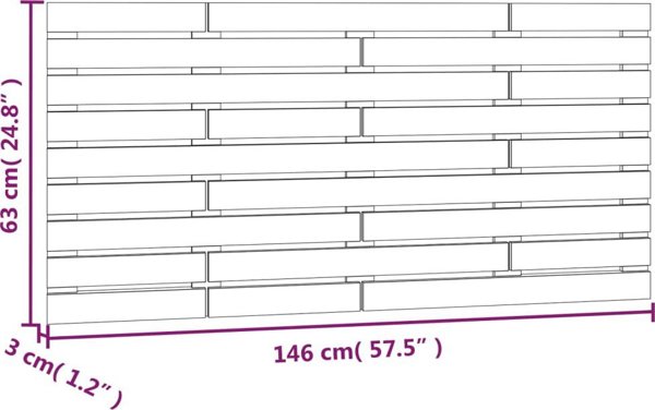 vidaXL Wezglowie κρεβατιού, μέλι καφέ, 146x3x63 εκ, μασίφ πεύκο
