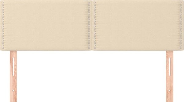 vidaXL Κεφαλάρια για κρεβάτι, 2 τεμάχια, κρεμ, 72x5x78/88 εκ, ύφασμα